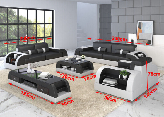 Bankstel 3-zits stof Design bank gestoffeerde banken Moderne set groep