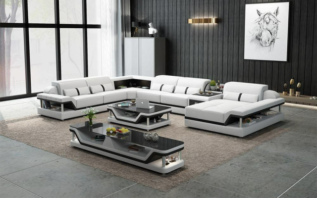 Ontwerper woonlandschap U-vorm bank hoekbank gestoffeerde suite hoekbank.