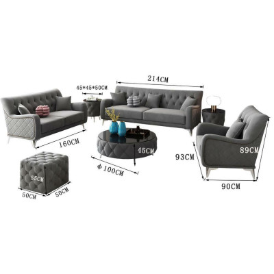 Sofaset 7-delig. Set Bank Zitter Salontafel Bank Modern Banken Veloursbank Nieuw