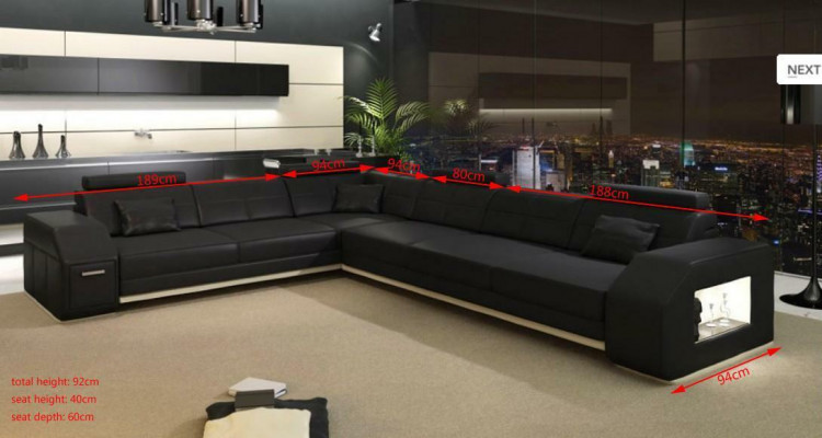 Bank hoekbank leer textiel bekleding groep designer bank woonlandschap