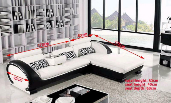 Hoekbank leren bank woonlandschap L-vorm decoratieve bank bank bekleding zit hoek