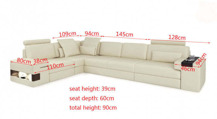 Leren bank Bank Moderne bekleding Leer Ontwerp Hoekbank Bank Textiel