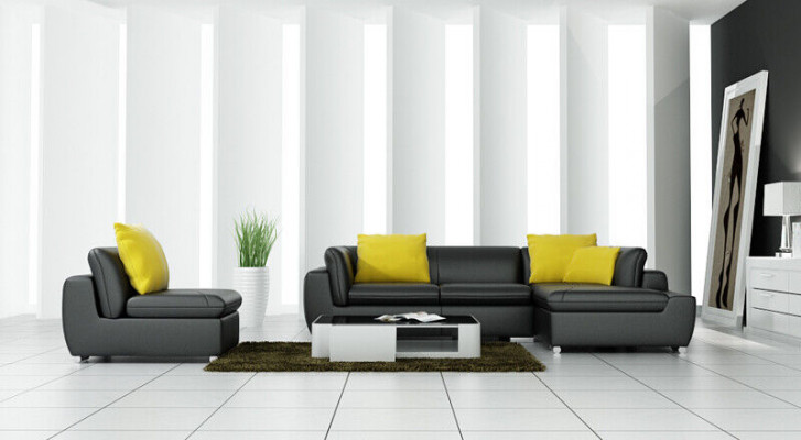 Leren hoekbank L-vorm bank woonlandschap hoekbank set decor ontwerp modern.   Leerhoekbank L-vorm bankwoonlandschap hoekbankset decorontwerp modern.