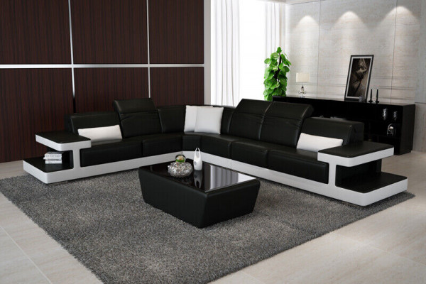 Leren hoekbank L-vorm Bankwoonlandschap Decor Hoekbankstel Design Modern  Leren hoekbank L-vorm Bankwoonlandschap Decor Hoekbankstel Design Modern
