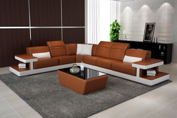Leren hoekbank L-vorm Bankwoonlandschap Decor Hoekbankstel Design Modern  Leren hoekbank L-vorm Bankwoonlandschap Decor Hoekbankstel Design Modern
