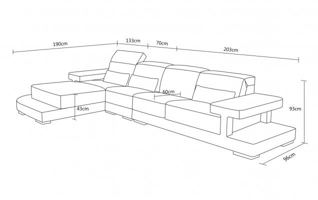 Leren moderne bank woonlandschap decor lederen bankstel bank L-vorm