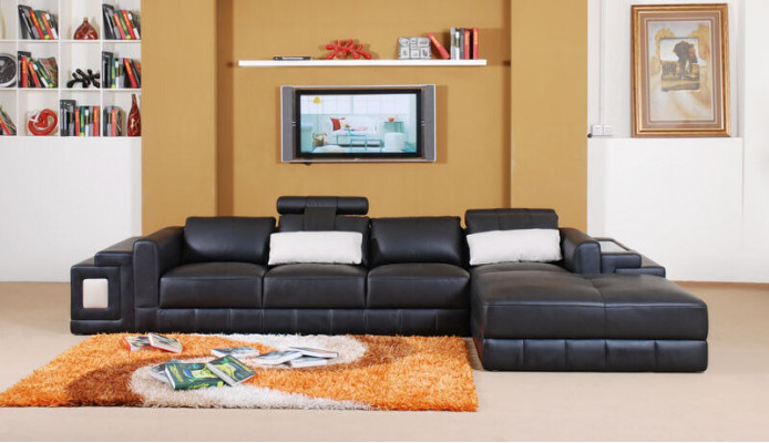 Hoekbank Leren Bank Bank Bekleding Hoek Woonlandschap Zitmeubel L-Vorm