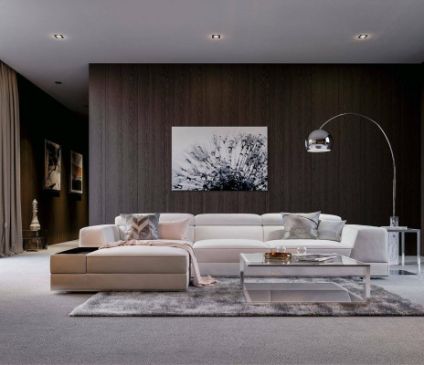 Leren bank Bank Bank Hoekbank Hoek Bekleding Zitgroep Decor Woonlandschap