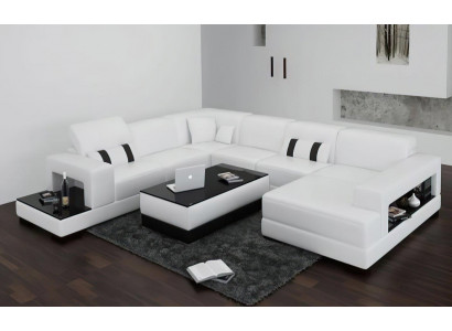 Hoekbank Bank Bank Bekleding Decor Woonlandschap Leer Hoekbanken Set.