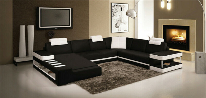 U Vorm Bank Bank Bekleding Set Woonlandschap Ontwerp Luxe Hoekbank