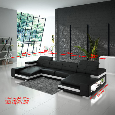 Hoekbank Bank Woongroep U-vormige gestoffeerde bank Leren bank Oranje