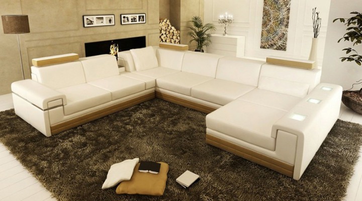 Leren bankstel Bankstel Hoekbank Hoekbank Set Ontwerp Modern Sofa