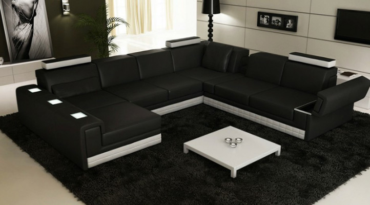 Leren bankstel Bankstel Hoekbank Hoekbank Set Ontwerp Modern Sofa