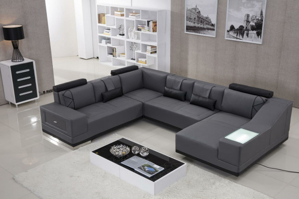 Hoekbank leren bank Big xxl U vorm woonlandschap decor bank bankstel