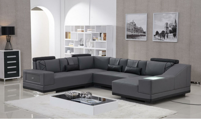 Hoekbank leren bank Big xxl U vorm woonlandschap decor bank bankstel