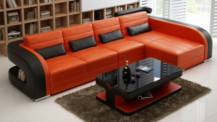 Moderne hoekbank in L-vorm bekleding Zitting Hoekbank + Fauteuil Bankstellen