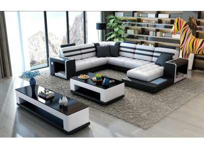 Woonlandschap hoekbank U-vorm Bank ontwerp bankstel textiel modern gestoffeerd nieuw