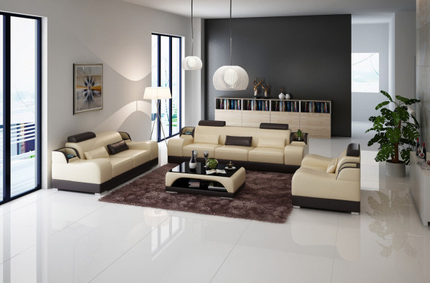 Sofaset met 3 zitplaatsen Set Design Bank Bekleding Banken Bank Moderne