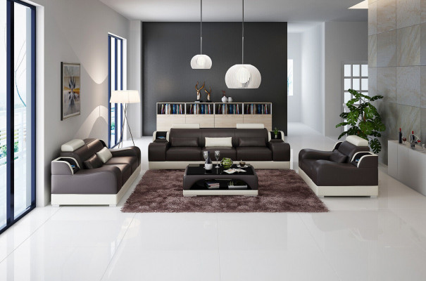 Sofaset met 3 zitplaatsen Set Design Bank Bekleding Banken Bank Moderne