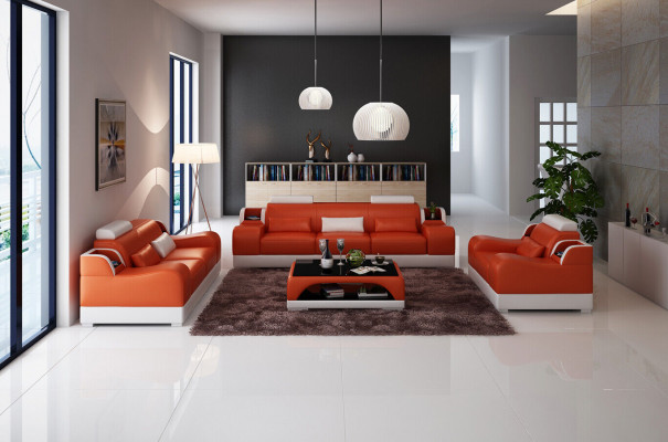 Sofaset met 3 zitplaatsen Set Design Bank Bekleding Banken Bank Moderne