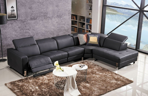 Luxe bank L-vorm leren bank bank stoffering modern bank hoekbank