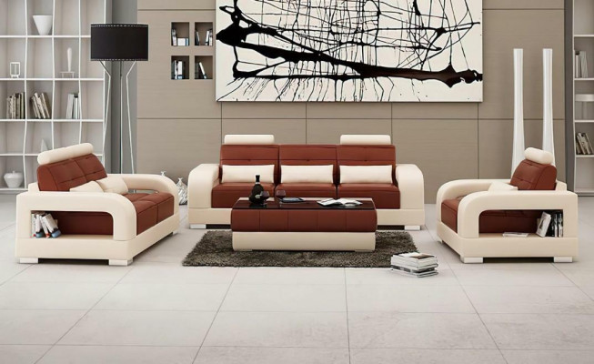 Moderne leren bankstel Bankstel 3+2+1 garnituren Design Bank xlmeubilair