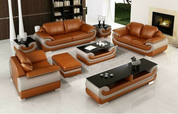 Ontspan Sofaset 3+2+1 zits Set Design Banken Gestoffeerde Bankstellen Leder