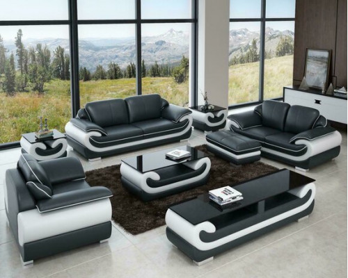 Ontspan Sofaset 3+2+1 zits Set Design Banken Gestoffeerde Bankstellen Leder