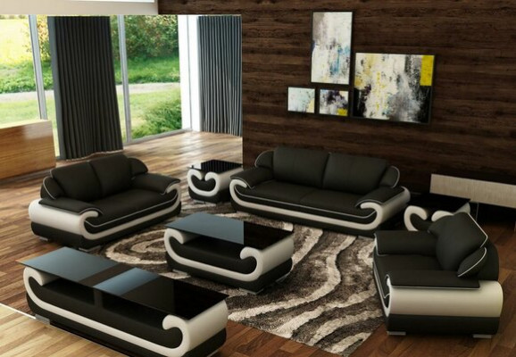 Ontspan Sofaset 3+2+1 zits Set Design Banken Gestoffeerde Bankstellen Leder