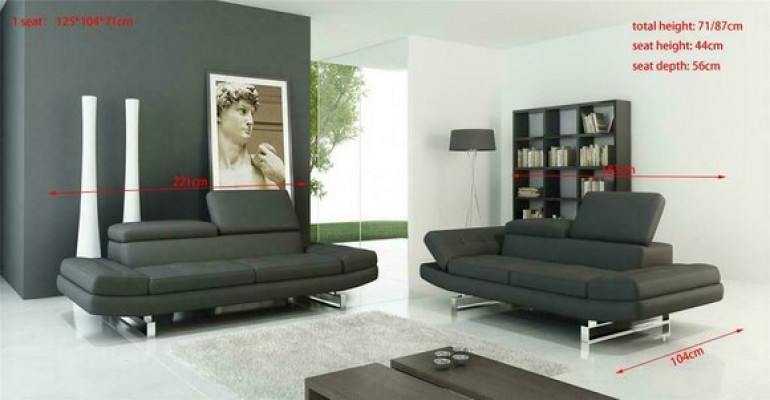 Leren bankstel bank woonlandschap 3+2+1-zits set moderne designbank