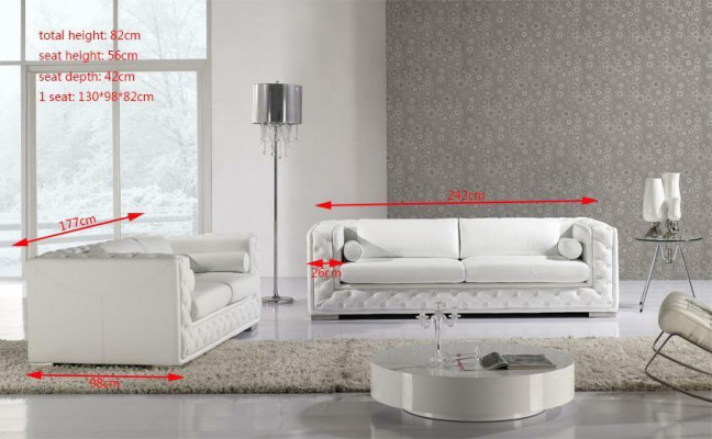 Bankstel 3+1+1 zits set Design bankstellen gestoffeerde banken leer Chesterfield