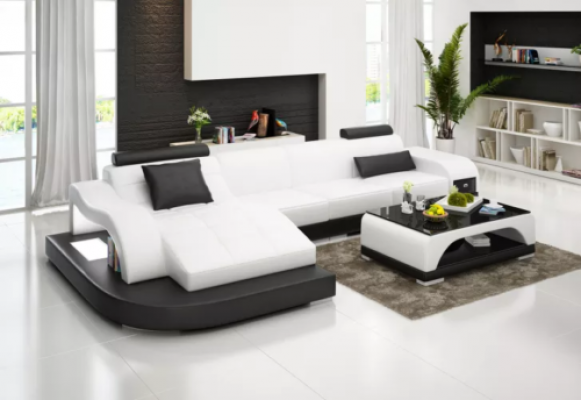 Hoekbank woonlandschap leren bank designer bank bank bank gestoffeerde hoekbank oranje.