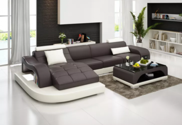 Hoekbank woonlandschap leren bank designer bank bank bank gestoffeerde hoekbank oranje.