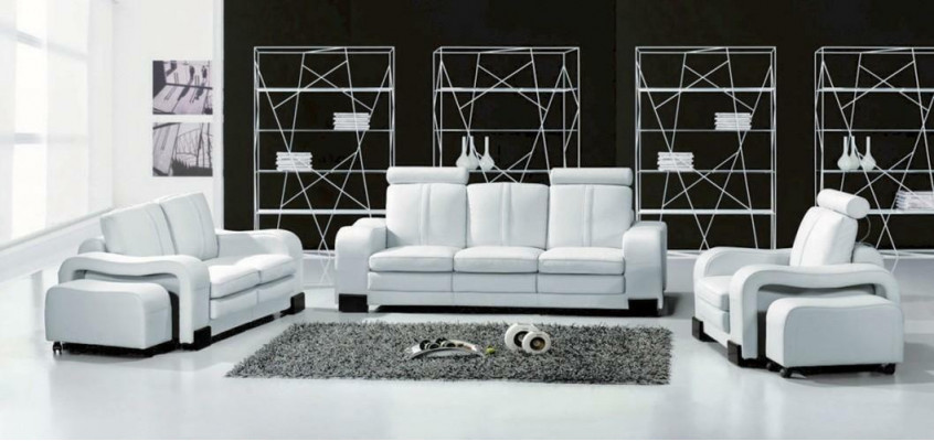 Leren bankstel zithoek 3+2+1 decoratieset meubelset gestoffeerd bankstel bank
