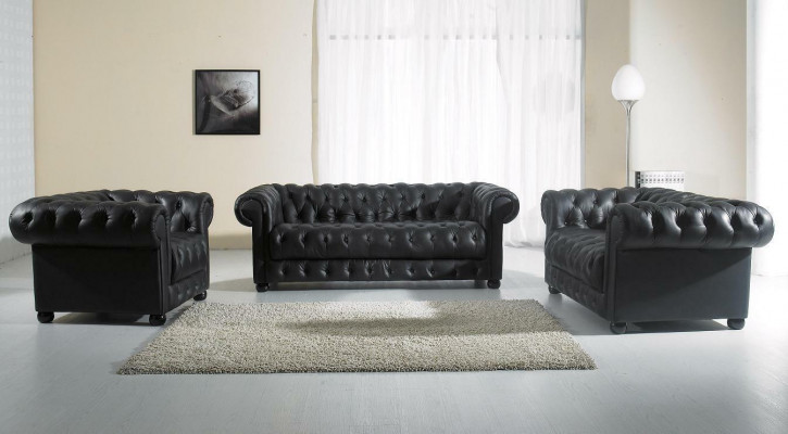 Leren bank zitkussens set Chesterfield stoelen designbank bankstel