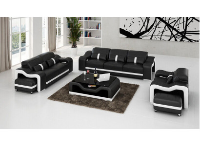 Bankstel 3-zits Set Design Bankstellen Bekleed met Leer Relax