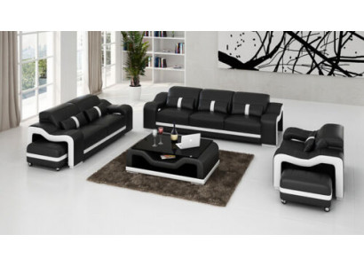 Sofaset 3-zits set Designbanken Bekledingsbanken Ontspan Leder