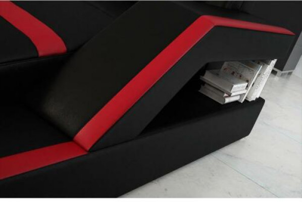 Leren bank Bank Bank Hoekbank Hoek Bekleding Zitgroep Woonlandschap