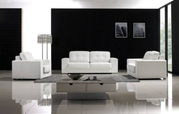 Sofaset Design Bankstellen Banken 3-zits Set Leren Bankstel garnituren