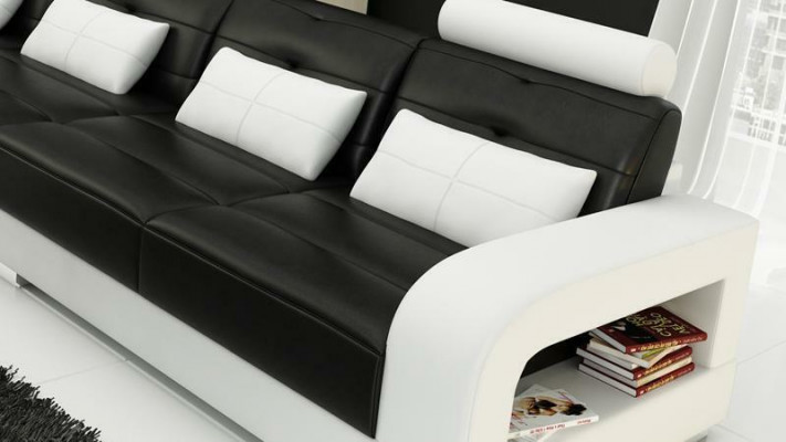 Hoekbank Bank Bank Leren bank Zit hoekstuk Bevestiging Woonlandschap