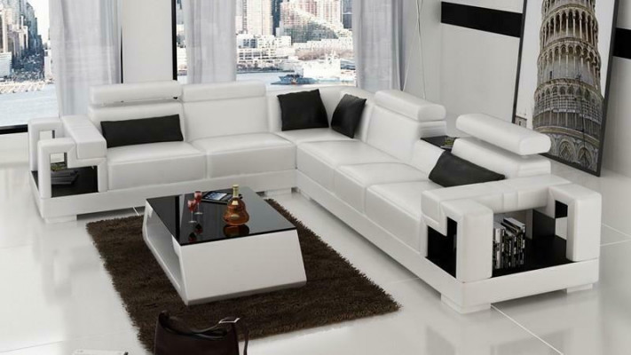Ontwerper Sofa Bank Hoekbank Leder Woongedeelte Textiel Bekledingsset