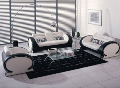 Bankstellen Moderne banken Bekleding Leer 311 Zits bankstel Sets