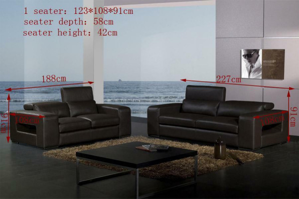 Sofaset Ontwerp Bankstellen Banken Bekleding Leer 3-Zits Setten