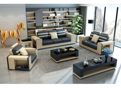 Sofa set 3-zits tafel kruk salontafel dressoir set Moderne 5-delig.