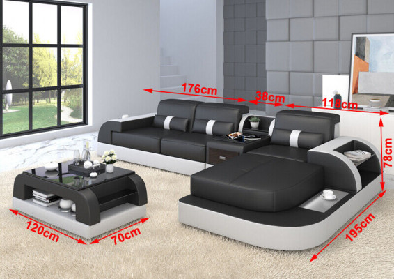 Hoekbank L-vormige woonlandschap bank bank bekleding hoek set leer