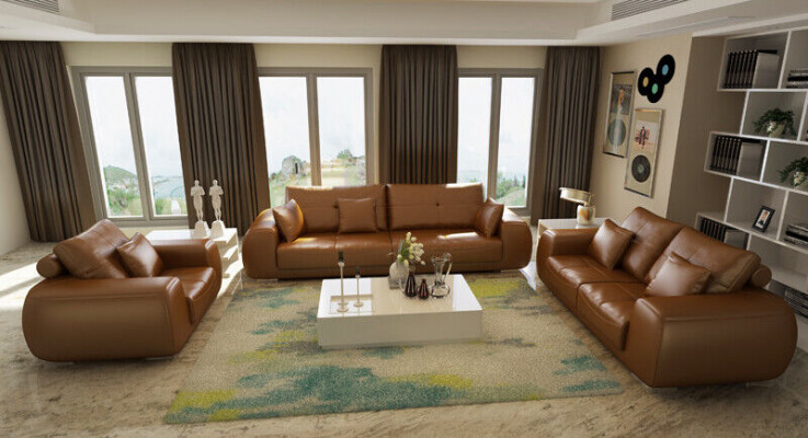Sofa set Leren bank Bankstellen Design Moderne Bank 3+1+1 zits