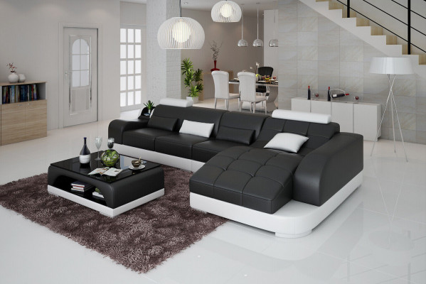 Hoekbank L-vorm Stoffen Bank Woonlandschap Set Design Modern Sofa