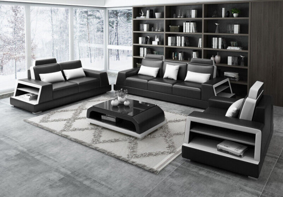 Sofagarnituur Zitbank Set Ontwerp Bankstellen Stoffen Bankstellen Lederen Moderne 3+3