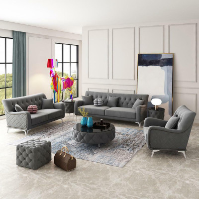 Sofa Bank Fluweel Bekleding Zitplaats 321-zits Ontwerp Banken Bankstellen Stof Nieuw