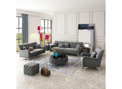 Sofa Bank Fluweel Bekleding Zitplaats 321-zits Ontwerp Banken Bankstellen Stof Nieuw